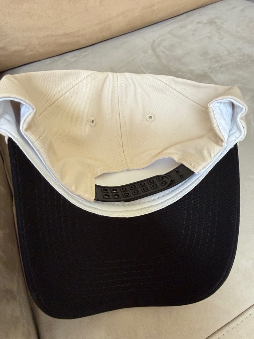 Jesus Saves I Spend Embroidered Trucker Hat Black & Cream Adjustable NWT - Picture 5 of 6